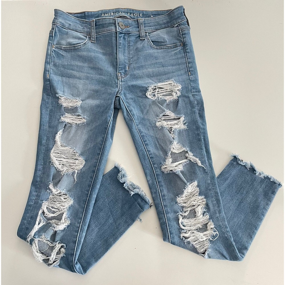 American Eagle Jeans Womens 6 High Rise Jegging Next Level Stretch Light Wash